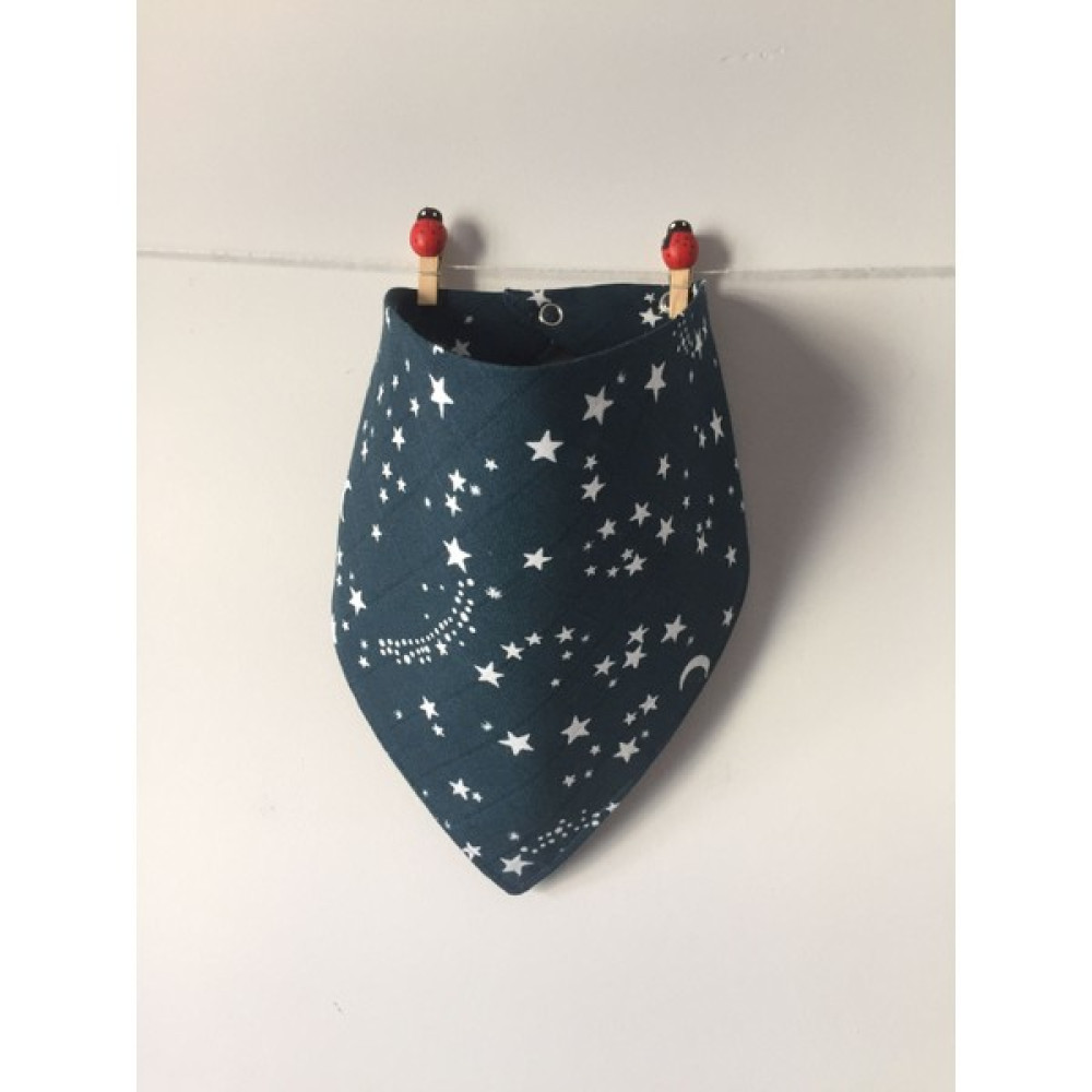 Runbaby Oeko-Tex Sertifikalı Organik Pamuk Çift Katlı Müslin Kumaş Iki Çıtçıtlı Bebek Salya Önlük & Fular K - 6 - 24 Ay - Lacivert Mama Önlüğü Fiyatı