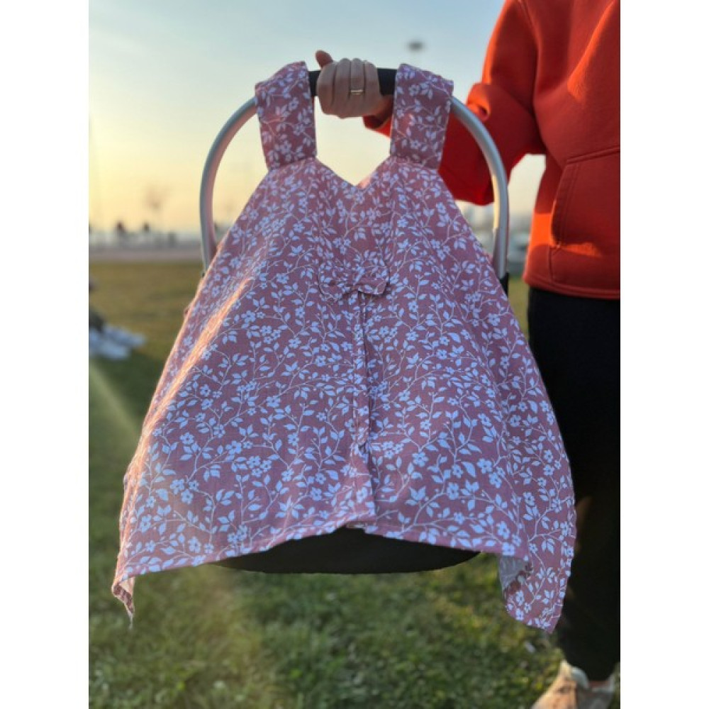 Runbaby Run Baby Müslin Kumaş Çıt Çıtlı Puset Örtüsü 75 x 100 cm - Pembe Bebek Oto Koltuğu Fiyatı