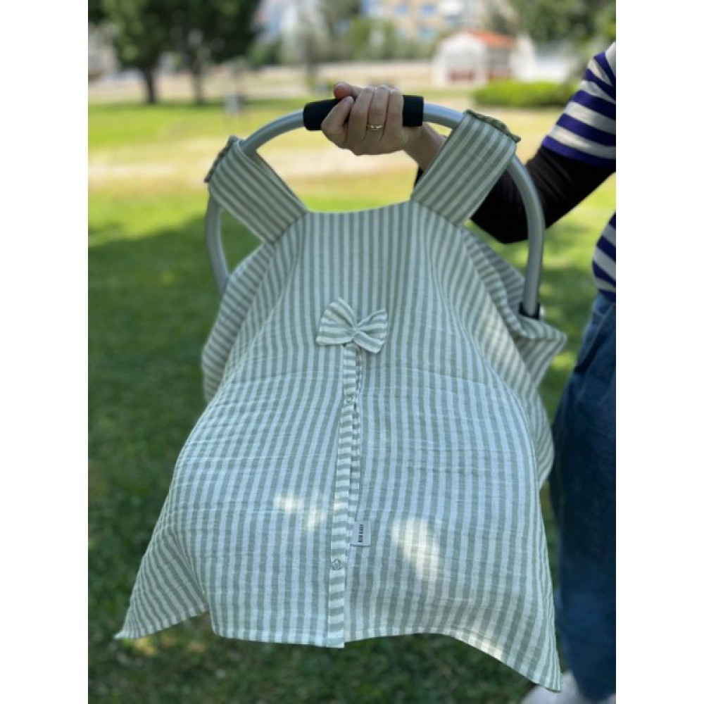 Runbaby Run Baby Müslin Kumaş Çıt Çıtlı Puset Örtüsü 75 x 100 cm - Yeşil Bebek Oto Koltuğu Fiyatı