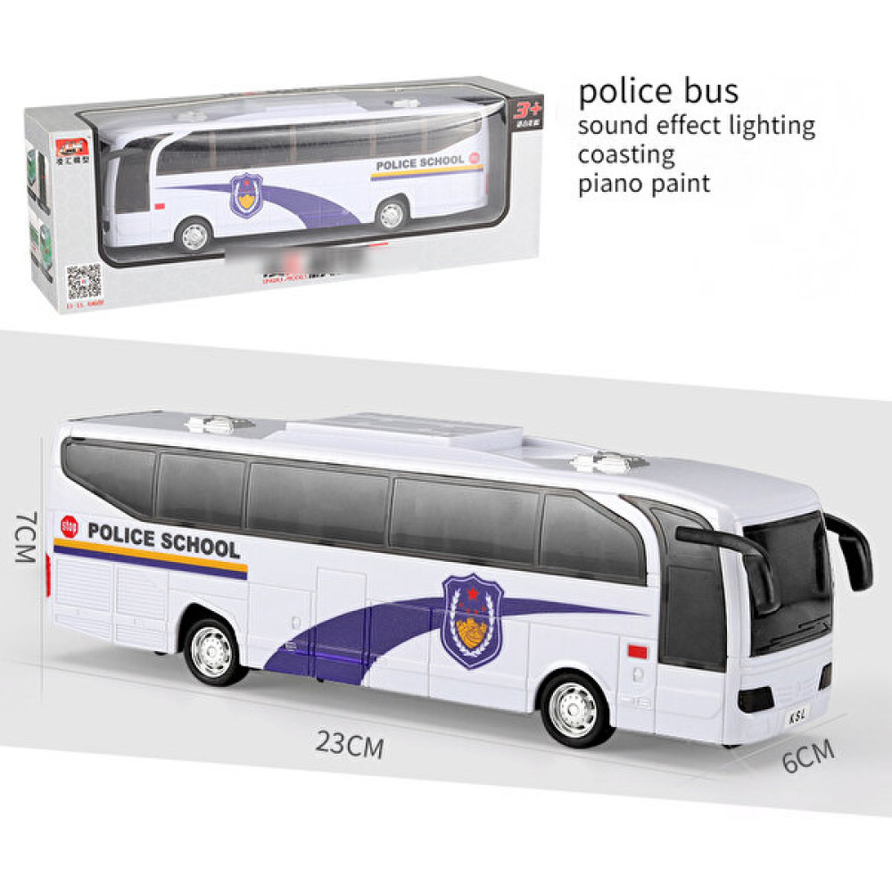 Runjing (1 Set) Çocuk Okul Otobüsü Otobüsü Polis Okul Otobüsü Itfaiye Oyuncak Arabası (C1911 Polis Otobüsü (Beyaz) - Atalet) (Yurt Dışından) Oyuncak Araç Fiyatı