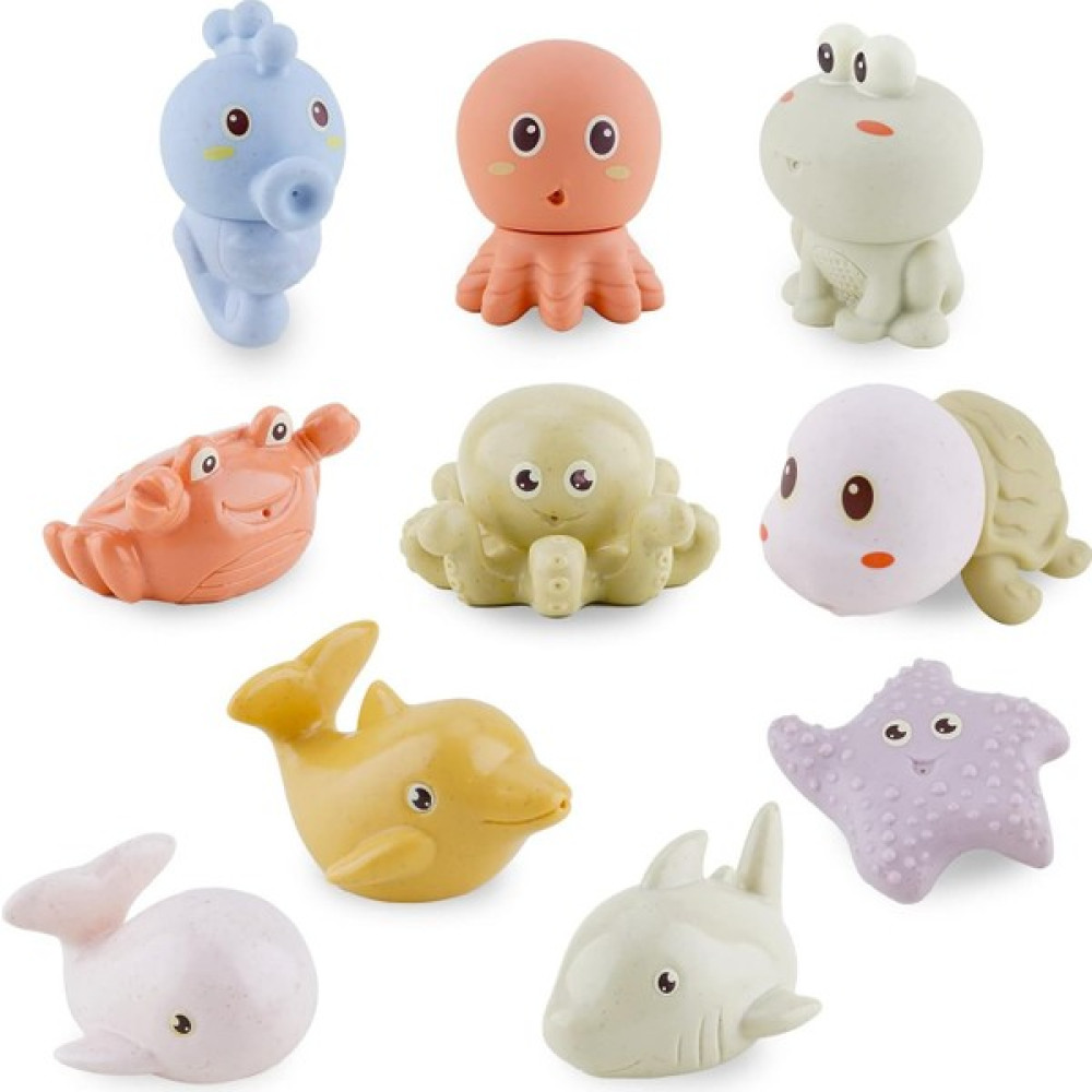 Runjing 6-12 Aylık Bebekler Için Kalıpsız Banyo Oyuncakları - 10PCS Banyo Fışkırtma Oyuncakları Silikon Okyanus Hayvanları Küvet Suda Oynamak Için ... Bebek Oyuncakları Fiyatı