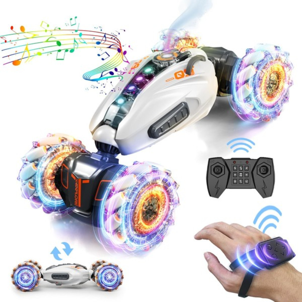 Runjing Rc Dublör Araba, 2.4ghz 4WD Uzaktan Kumandalı Hareket Algılama Oyuncak Arabalar, Çift Taraflı Sürüş, 360 ° Dönüş, Arazi Aracı, Işıklar ve M... Oyuncak Araç Fiyatı