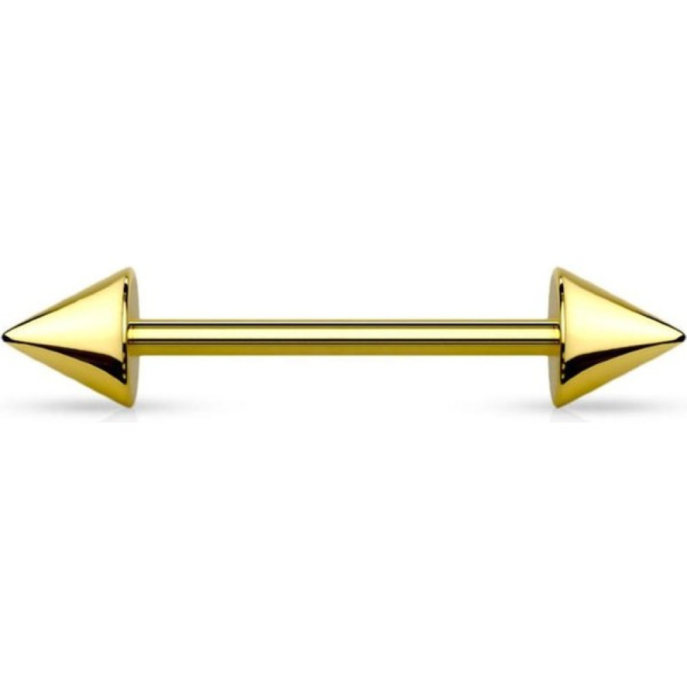 Rupen Kraft 316 Cerrahi Çelik Spike Kıkırdak Helix Tragus Piercingi - 12 - Gold Altın & Gümüş Piercing Fiyatı