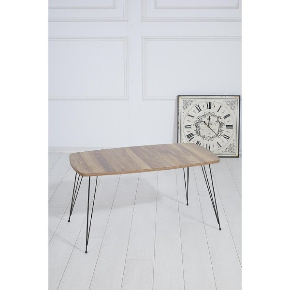 Rupon Home Decor Rupon Home Orta Sehpa Kare Çam Desen Siyah Tel Ayak Orta Sehpa Fiyatı