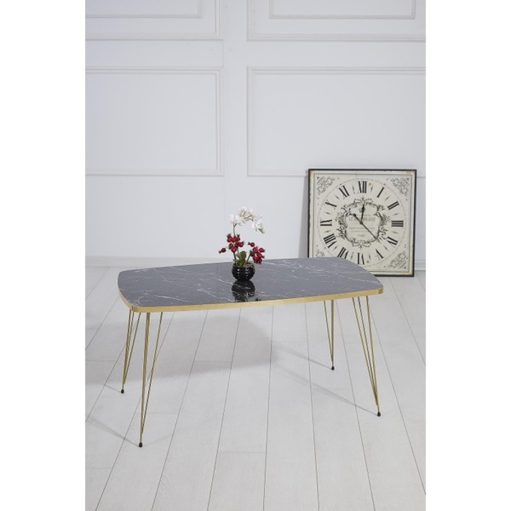 Rupon Home Decor Rupon Home Orta Sehpa Kare Siyah Mermer Desen Gold Tel Ayak Zigon Sehpa Fiyatı