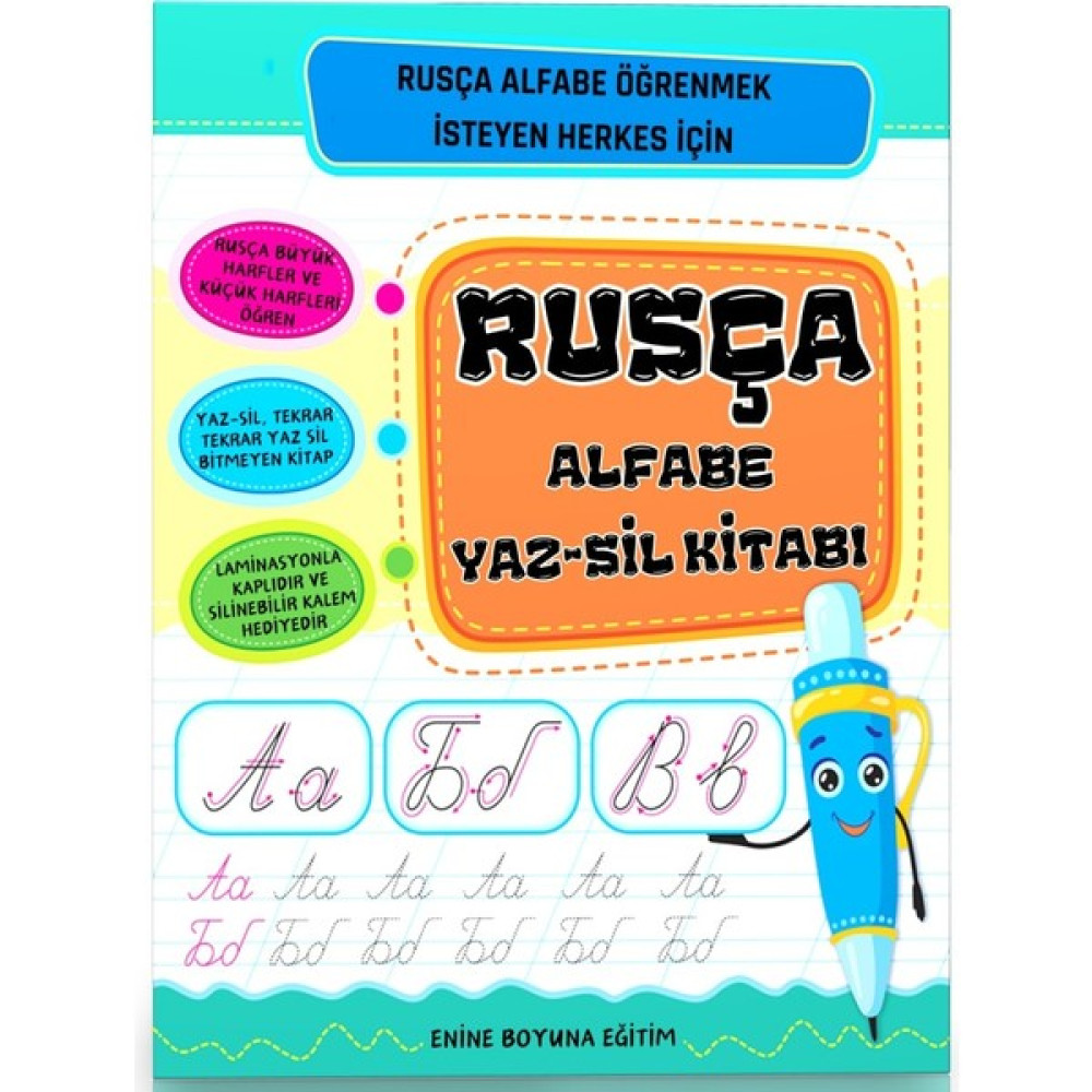 Rusça Alfabe Yaz-Sil Kitabı Okul Öncesi Eğitici & Öğretici Kitaplar Fiyatı