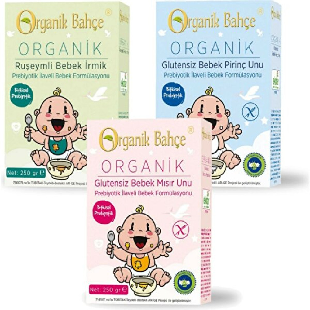 Ruşemli Bebek Irmik, Glutensiz Bebek Pirinç Unu, Glutensiz Bebek Mısır Unu 3'lü Bebek Seti Bebek Mamaları Fiyatı