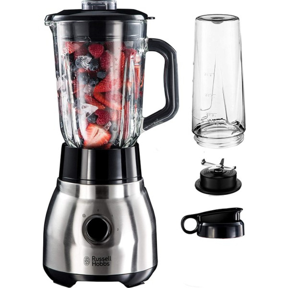 Russell Hobbs Blender [çok Yönlü, Güçlü ve Hızlı] Temel (Blender, 1.5l Büyük Kapasiteli Cam Kase + Portatif Su Kabağı, Turbo, Kolay Kullanım ve Tem... Blenderler Fiyatı
