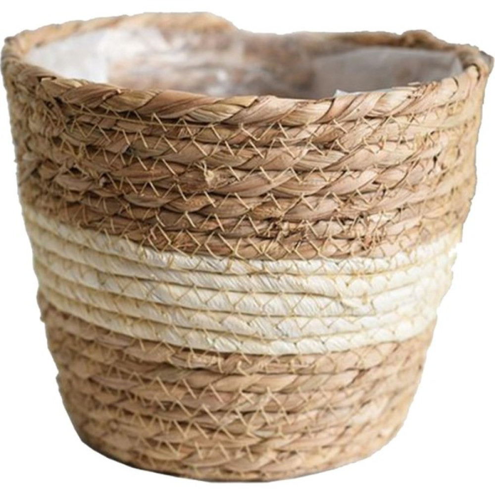 Rustik El Işi Saman Doğal Deniz Taşları Bitki Sepet Saksı Tutucu Depolama Bej 13X15X18CM (Yurt Dışından) Saksı ve Aksesuarları Fiyatı