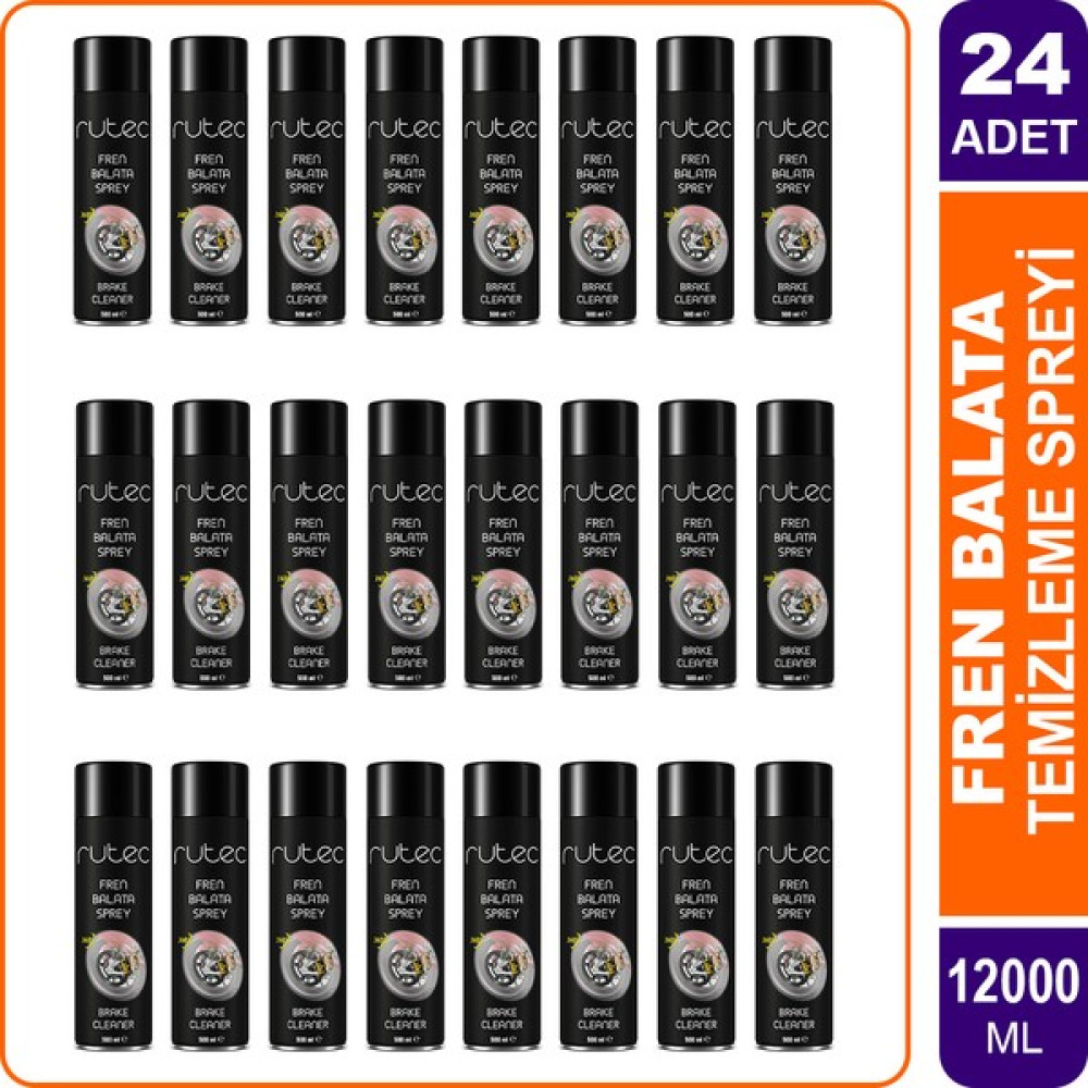 Rutec Fren Balata Temizleme Spreyi 500 ml x 24 Adet - 12000 ml Fren Bakım Spreyi Fiyatı