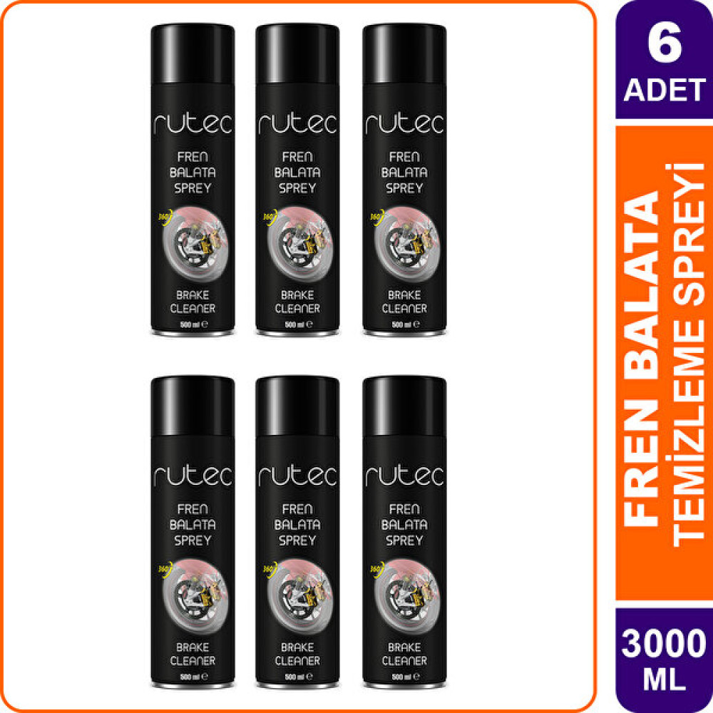 Rutec Fren Balata Temizleme Spreyi 500 ml x 6 Adet - 3 lt Fren Bakım Spreyi Fiyatı