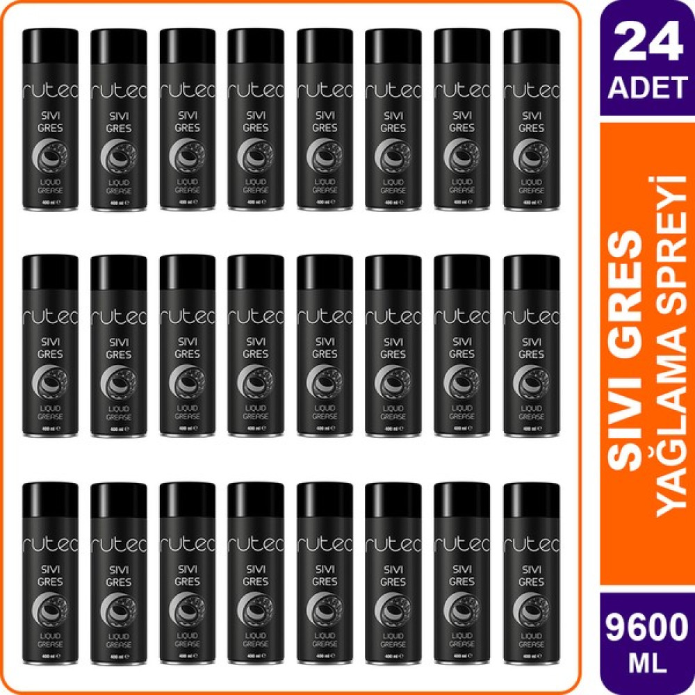 Rutec Sıvı Gres Sprey 400 ml x 24 Adet - 9600 ml Oto Yağlayıcılar Fiyatı