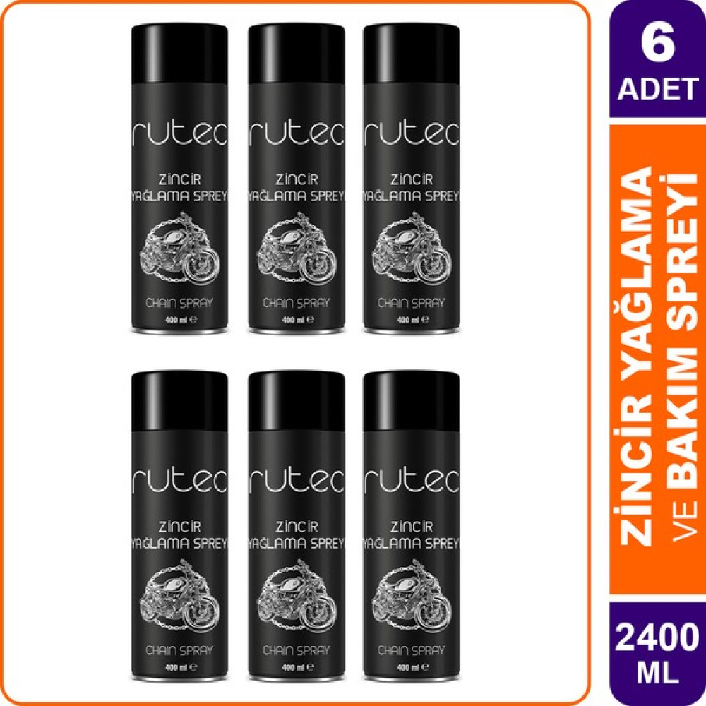 Rutec Zincir Yağlama Spreyi 400 ml x 6 Adet - ÜRT 2022 - 2400 ml Oto Yağlayıcılar Fiyatı