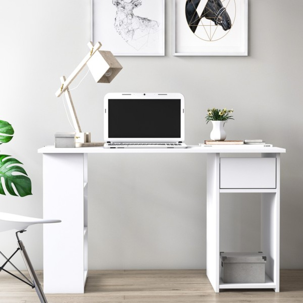 Ruum Store By Doğtaş Arma Üç Bölmeli Çekmeceli Çalışma Masası Opak Beyaz - Y: 73 cm D: 55 cm G: 120 cm Çalışma Masası Fiyatı