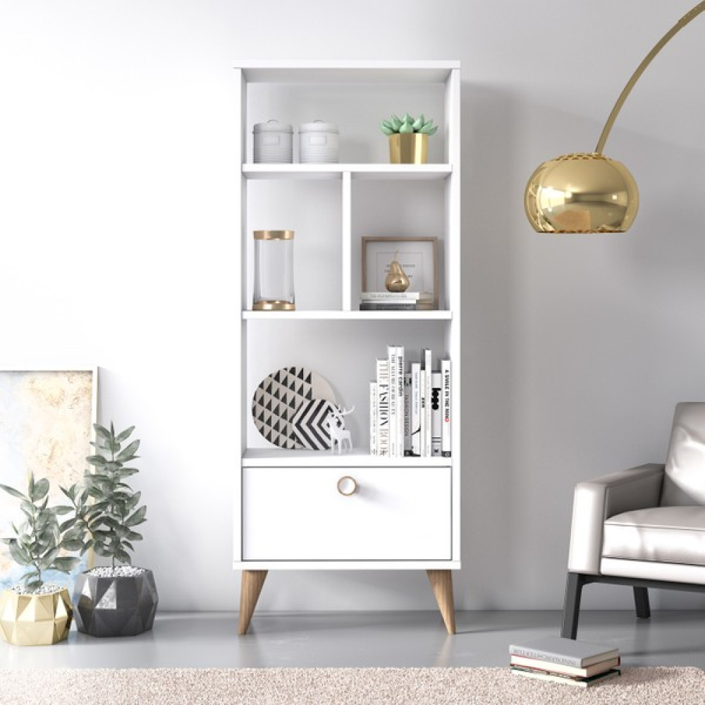 Ruum Store By Doğtaş Vega Dar Kitaplık Kapaklı Opak Beyaz Kitaplık Fiyatı