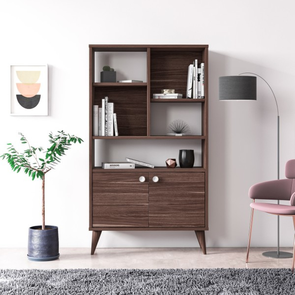 Ruum Store By Doğtaş Vega Dolaplı Kitaplık Ceviz Kitaplık Fiyatı