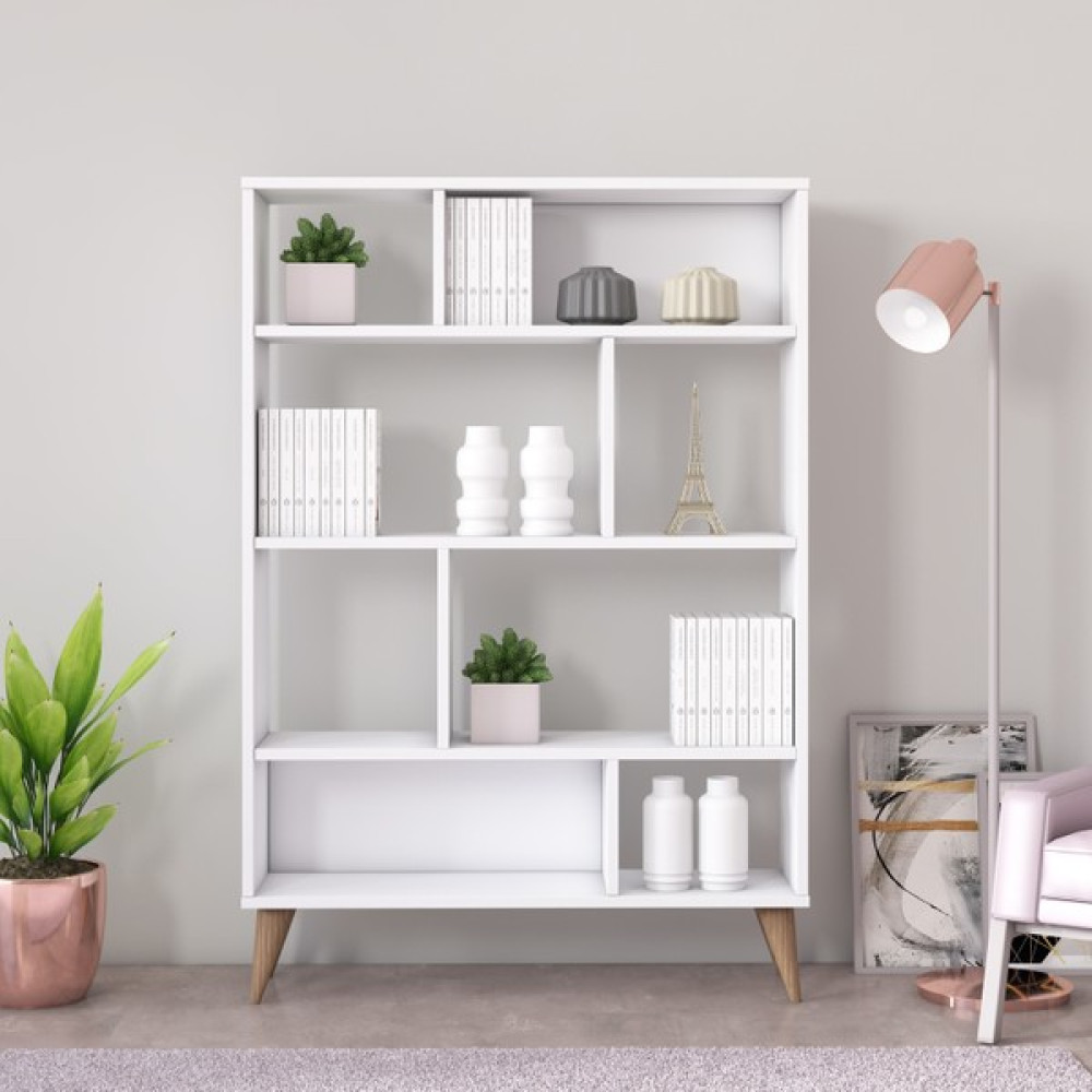 Ruum Store By Doğtaş Vega Geniş Kitaplık Sekiz Bölmeli Opak Beyaz Kitaplık Fiyatı