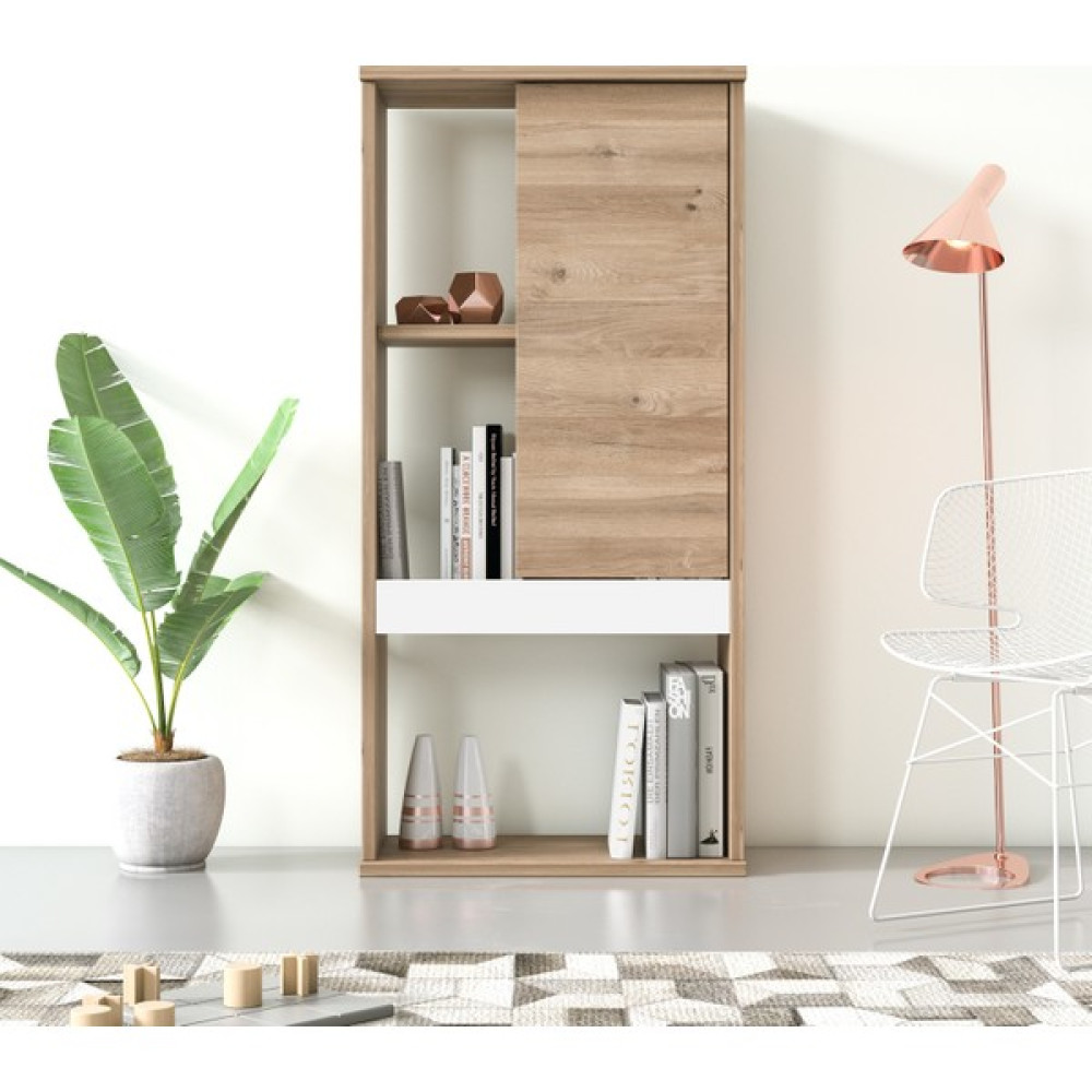 Ruum Store By Doğtaş Zein Kitaplık Kapaklı Meşe Opak Beyaz Kitaplık Fiyatı