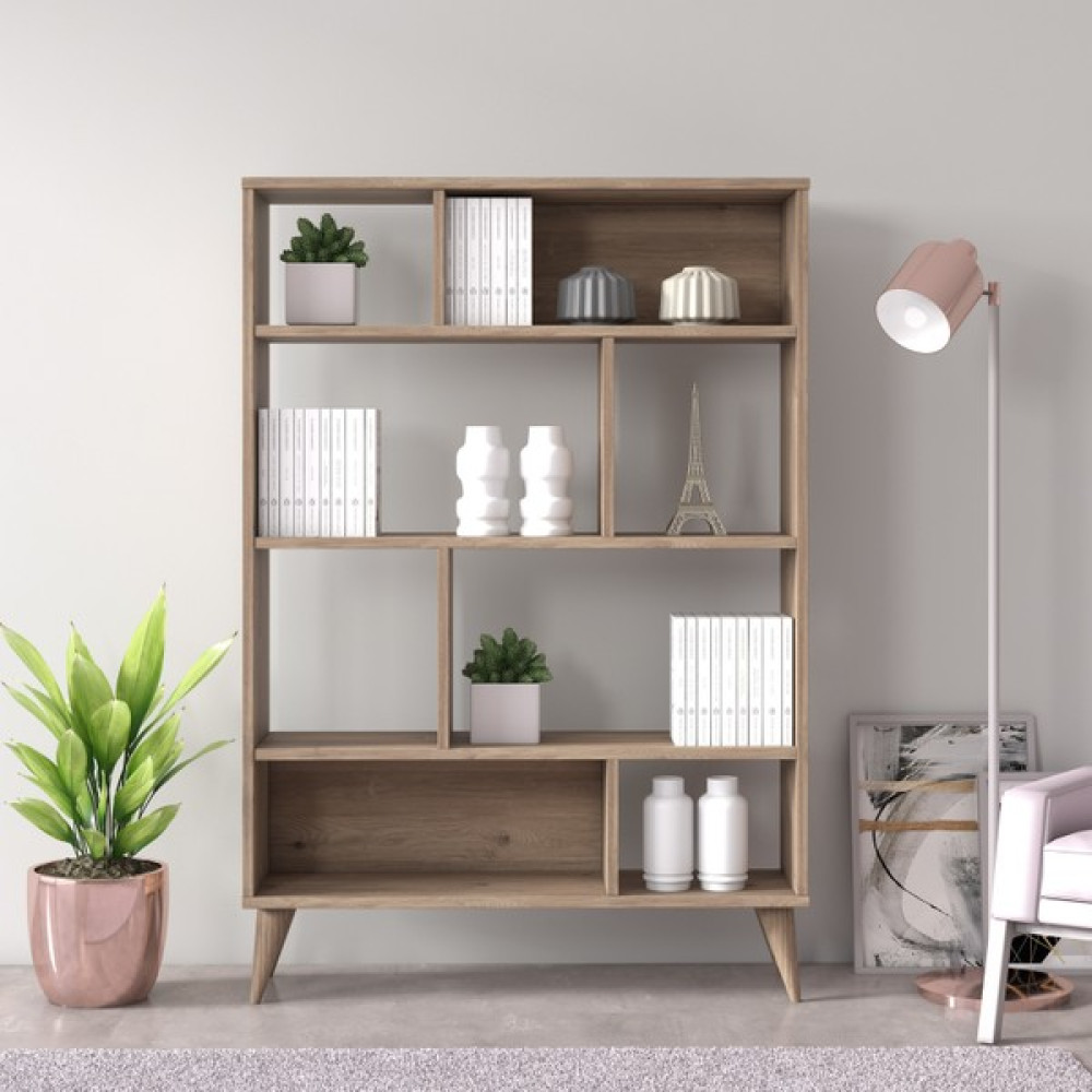 Ruum Store Vega Geniş Kitaplık Sekiz Bölmeli Meşe Kitaplık Fiyatı