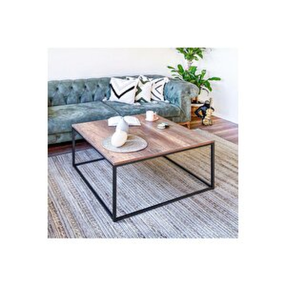 Ruumod Grace's 90 Kare Orta Sehpa-siyah-ceviz Metal Ahşap Minimalist Tasarım Beyaz - Ceviz Orta Sehpa Fiyatı