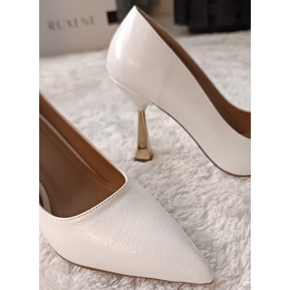 Ruxene Rary 9 cm Ince Topuk Detaylı Kırışık Deri Yüzey Nişan Nikah Gelin Ayakkabısı Abiye Ayakkabılar Fiyatı