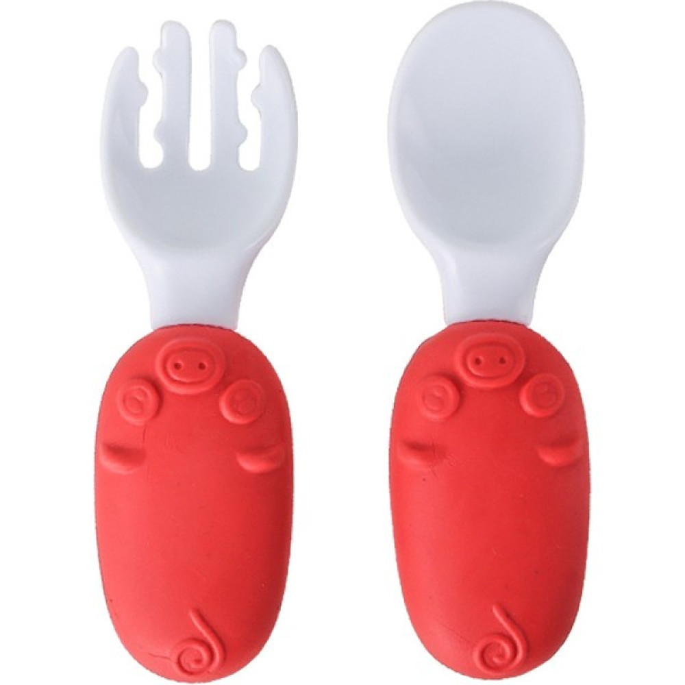 Ruyı Bebek Yumuşak Kauçuk Çatal Kaşık Çatal Silikon Düzenleyici 3'Lü Set (Yurt Dışından) - Kırmızı Mama Seti Fiyatı