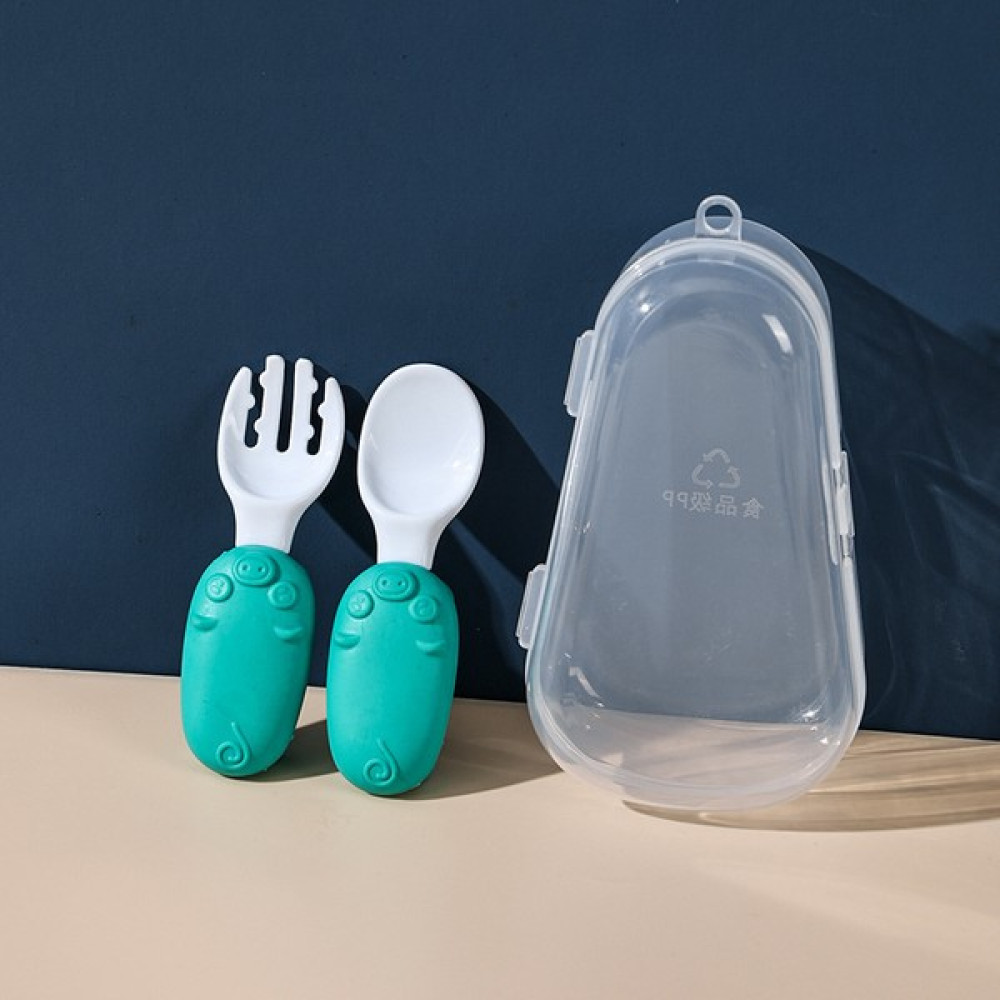 Ruyı Bebek Yumuşak Kauçuk Çatal Kaşık Çatal Silikon Düzenleyici 3'Lü Set (Yurt Dışından) - Yeşil Mama Seti Fiyatı