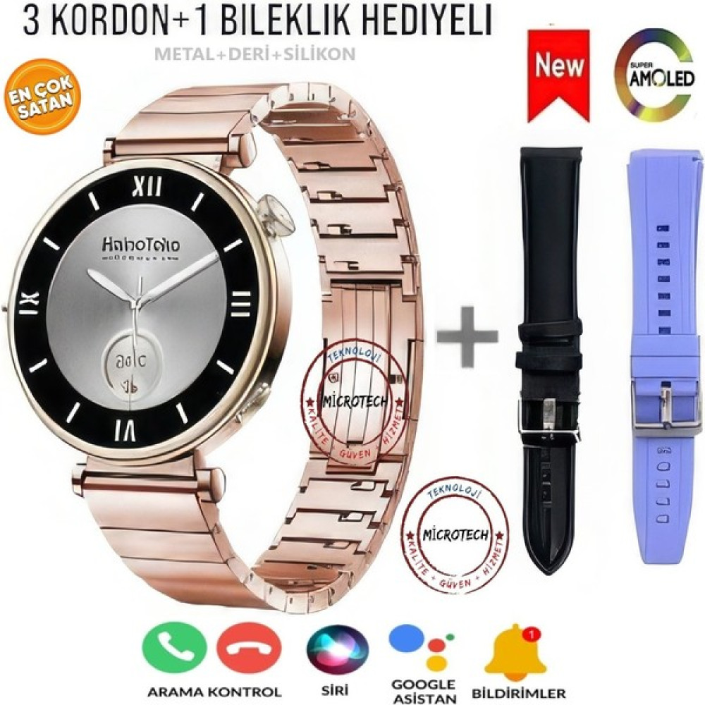 Rw-43 Mini 42MM Akıllı Saat (3 KORDONLU)2024 Yeni Model - Rose Gold Oto Boyaları Fiyatı