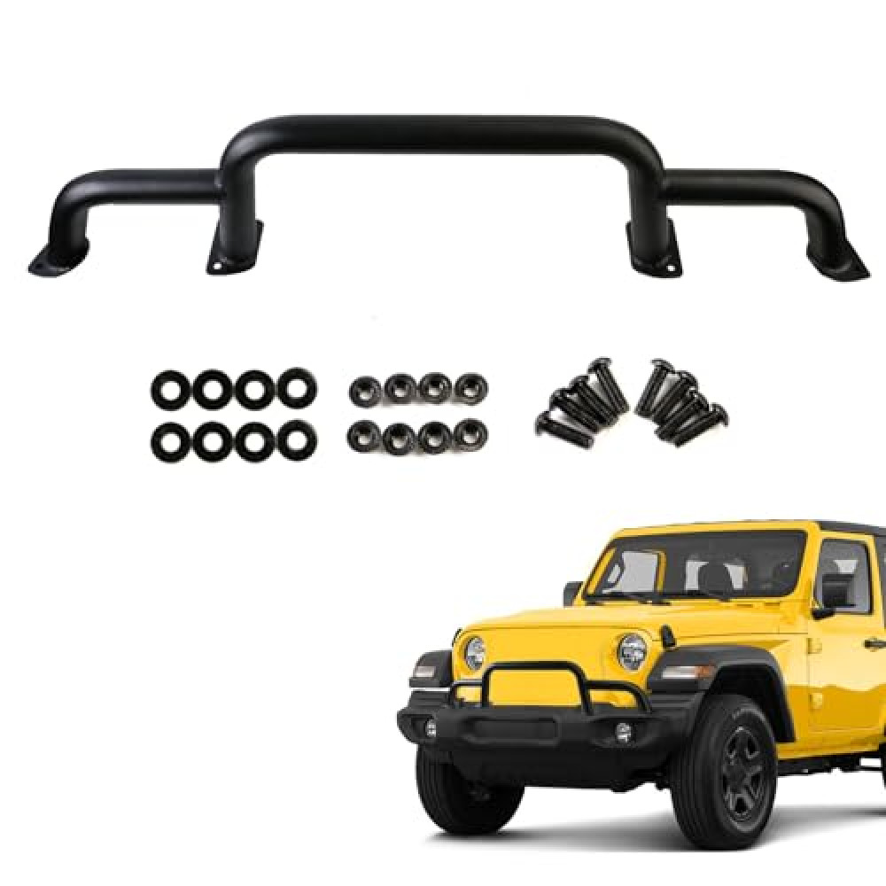 Ryansunoro Grille Winch Brush Guard for Jeep Wrangler JL, Gladiator, JT (2018-2024) - Triple Hoop Bumper Bar Winch/Front Bumper Brush Guard Bull Bar, Replaces Part #82216474AA