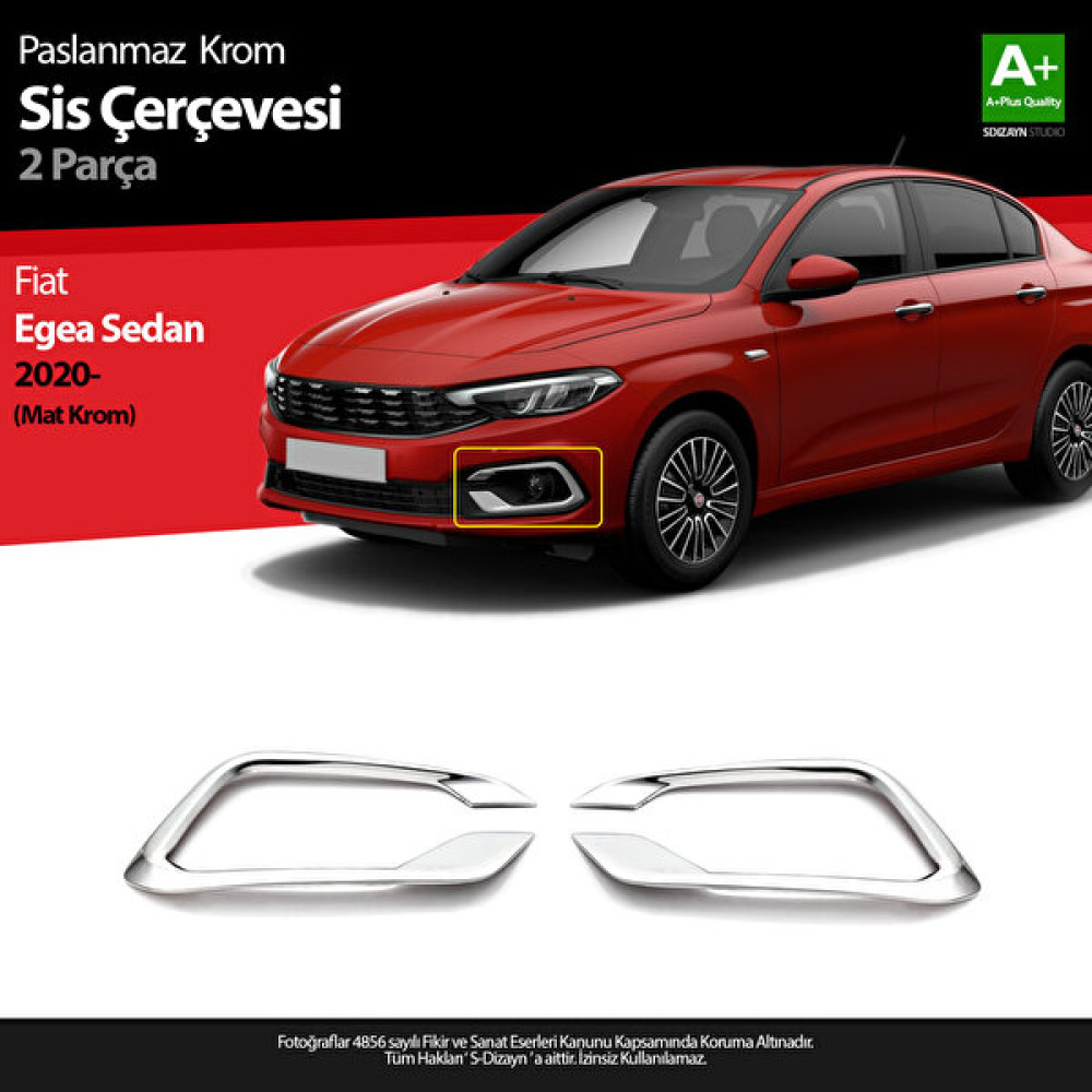 S-Dizayn Fiat Egea Sedan Krom Sis Çerçevesi 2 Prç. 2020 Üzeri (Mat Krom) Oto Dış Aksesuar & Yedek Parça Fiyatı
