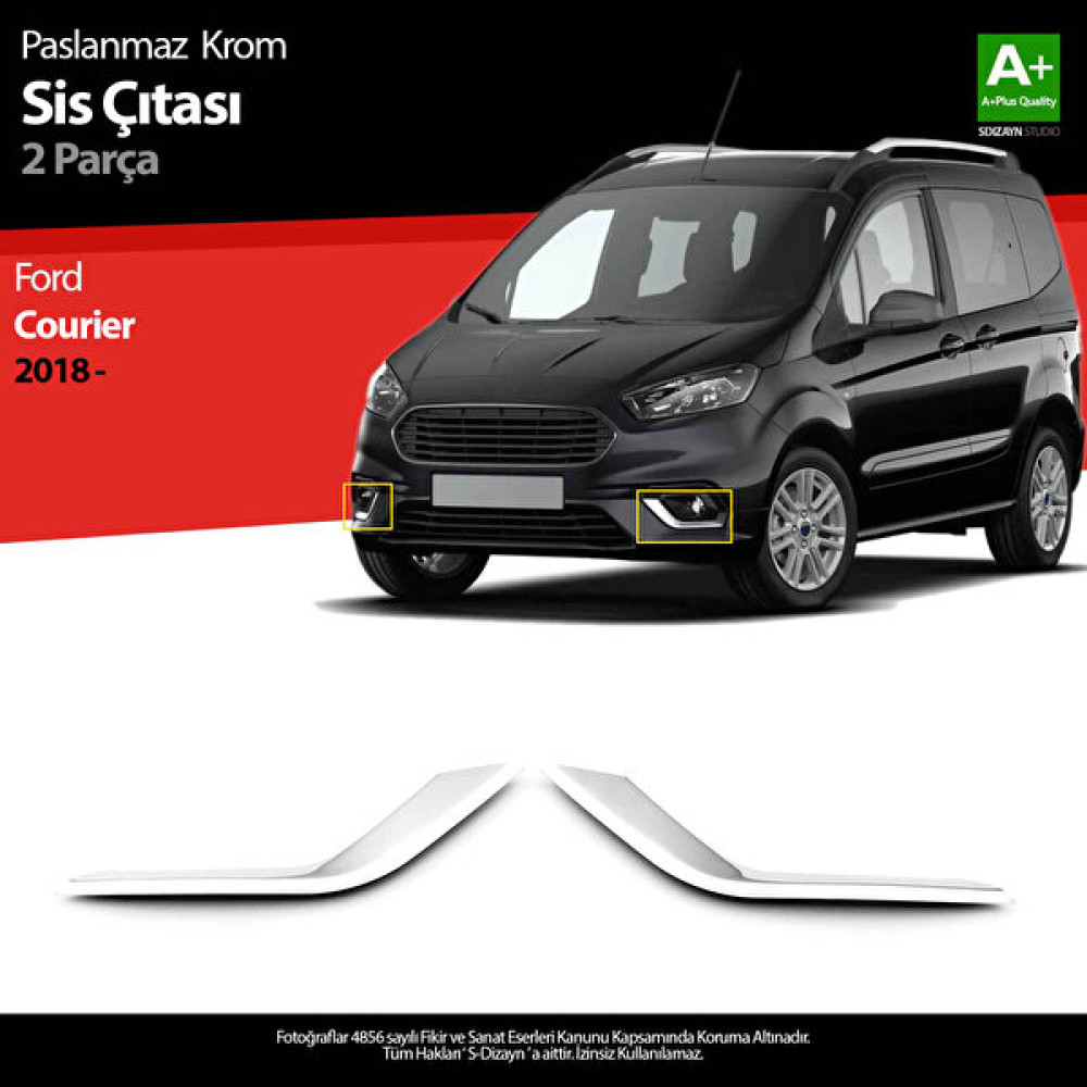 S-Dizayn Ford Courier Krom Sis Farı Çerçevesi 2 Prç. 2018 ve Üzeri Oto Dış Aksesuar & Yedek Parça Fiyatı