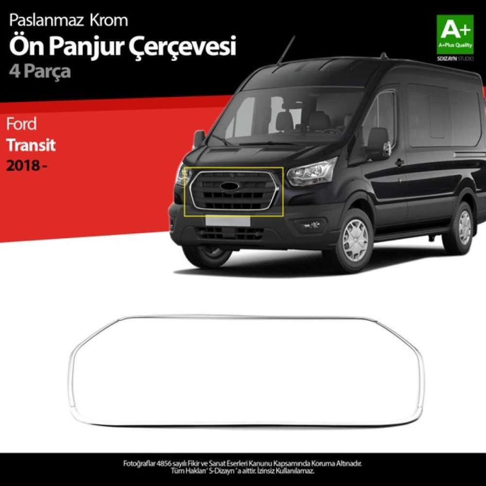 S-Dizayn Ford Transit Krom Ön Panjur Çerçevesi 4 Prç. 2018 ve Üzeri Oto Dış Aksesuar & Yedek Parça Fiyatı