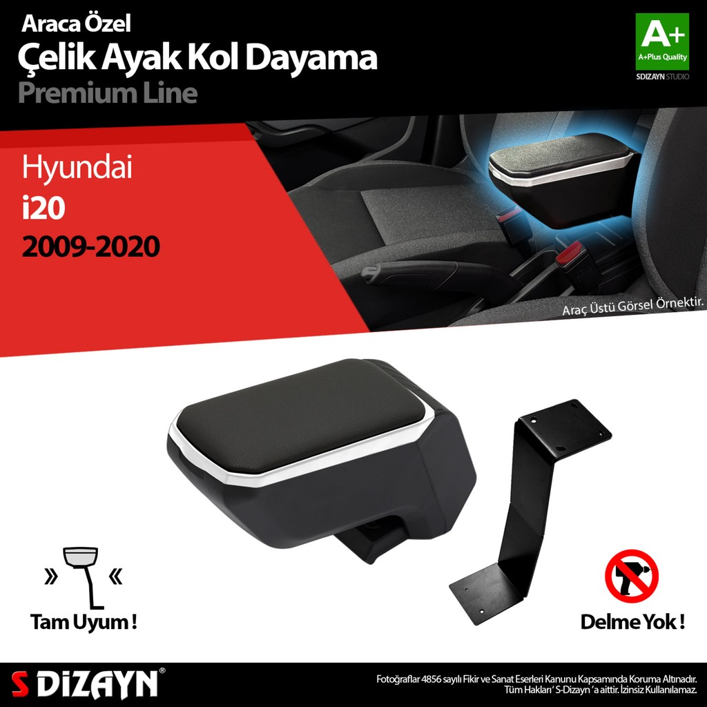 S-Dizayn Hyundai i20 Kol Dayama Kolçak Çelik Ayaklı ABS Gri 2009-2021 A+Kalite Konforlu Kullanım SSD / Solid State Drive Fiyatı