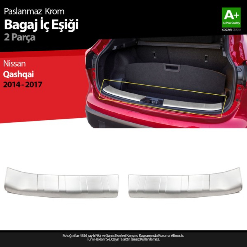 S-Dizayn Nissan Qashqai 2 Krom Bagaj Iç Eşiği 2014-2017 Oto Dış Aksesuar & Yedek Parça Fiyatı