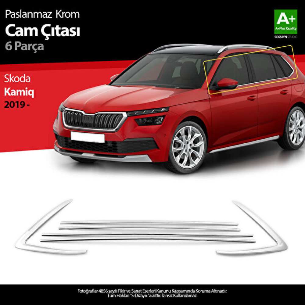 S-Dizayn Skoda Kamiq Krom Cam Çıtası 6 Parça 2019 Üzeri Oto Dış Aksesuar & Yedek Parça Fiyatı