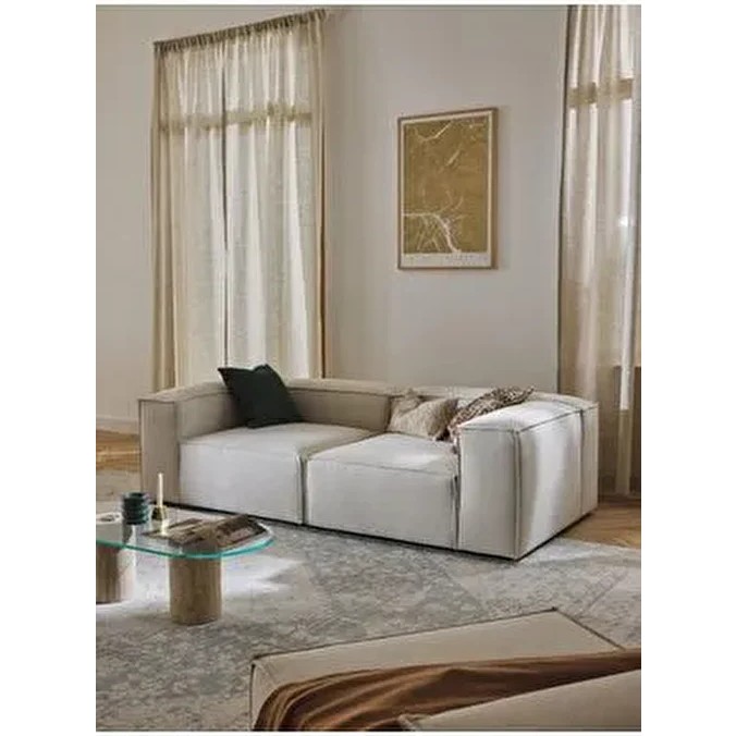 S Home Design Concept Frida 2 Modüler Ikili Kanepe Koltuk Keten Kırık Beyaz 210 cm - Bej Koltuk Fiyatı