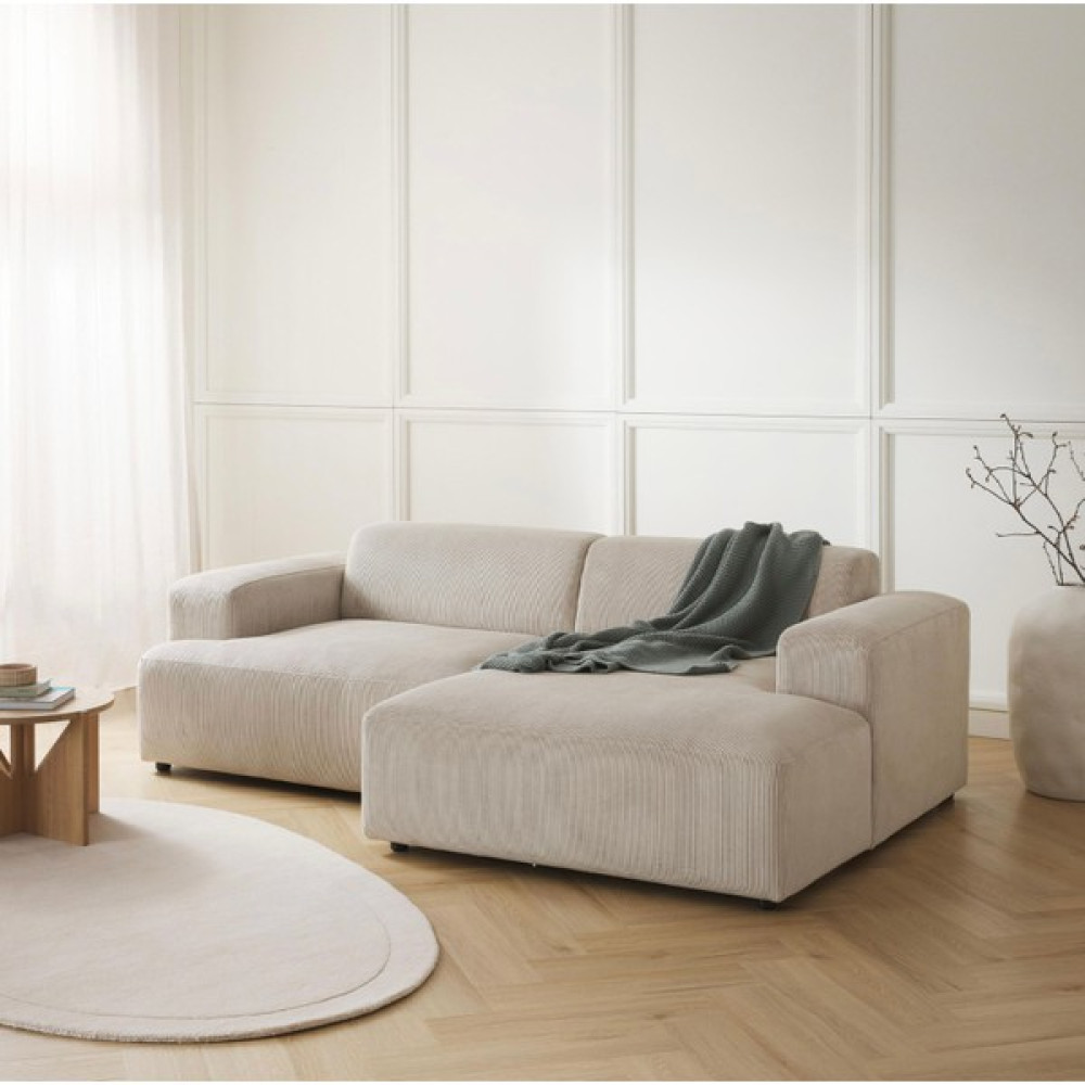 S Home Design Concept Molly Mini Köşe Kanepe Koltuk 2 Modül, Sol Köşe Fitilli Kırık Beyaz - Sağ Köşe Koltuk Fiyatı