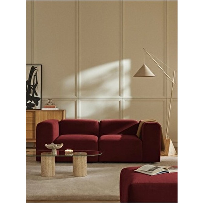 S Home Design Concept Pietro 2 Modül Koltuk, Yönsüz Kadife Bordo 210 cm Koltuk Fiyatı