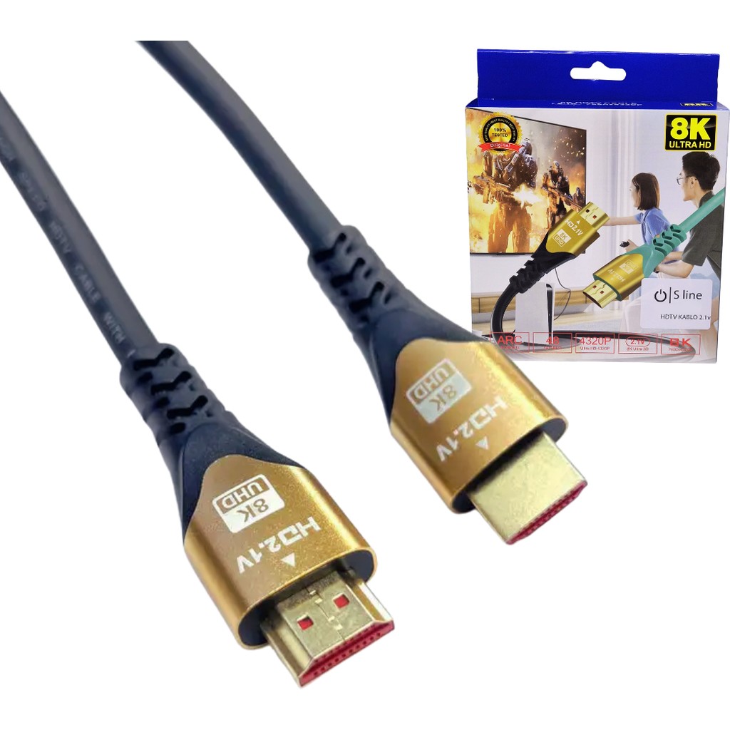 S Line S-Line 3 Metre 8K 144hz Ultra Hdtv 2.1V HDMI Görüntü ve Ses Kablosu - 3 m Bilgisayar Çevirici ve Adaptörü Fiyatı