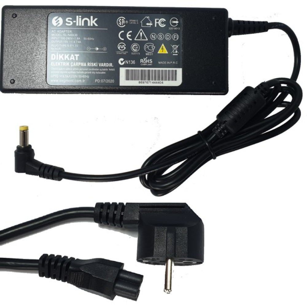 S-Link Acer Aspire MS2361, MS2372 Adaptör Şarj Aleti Notebook Adaptörü - Siyah Oto Boyaları Fiyatı