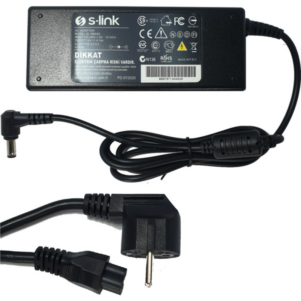 S-Link Asus K555UB-XO097T, K555UB-XO098T, K555UB-XO099D Adaptör Şarj Aleti - Siyah Oto Boyaları Fiyatı