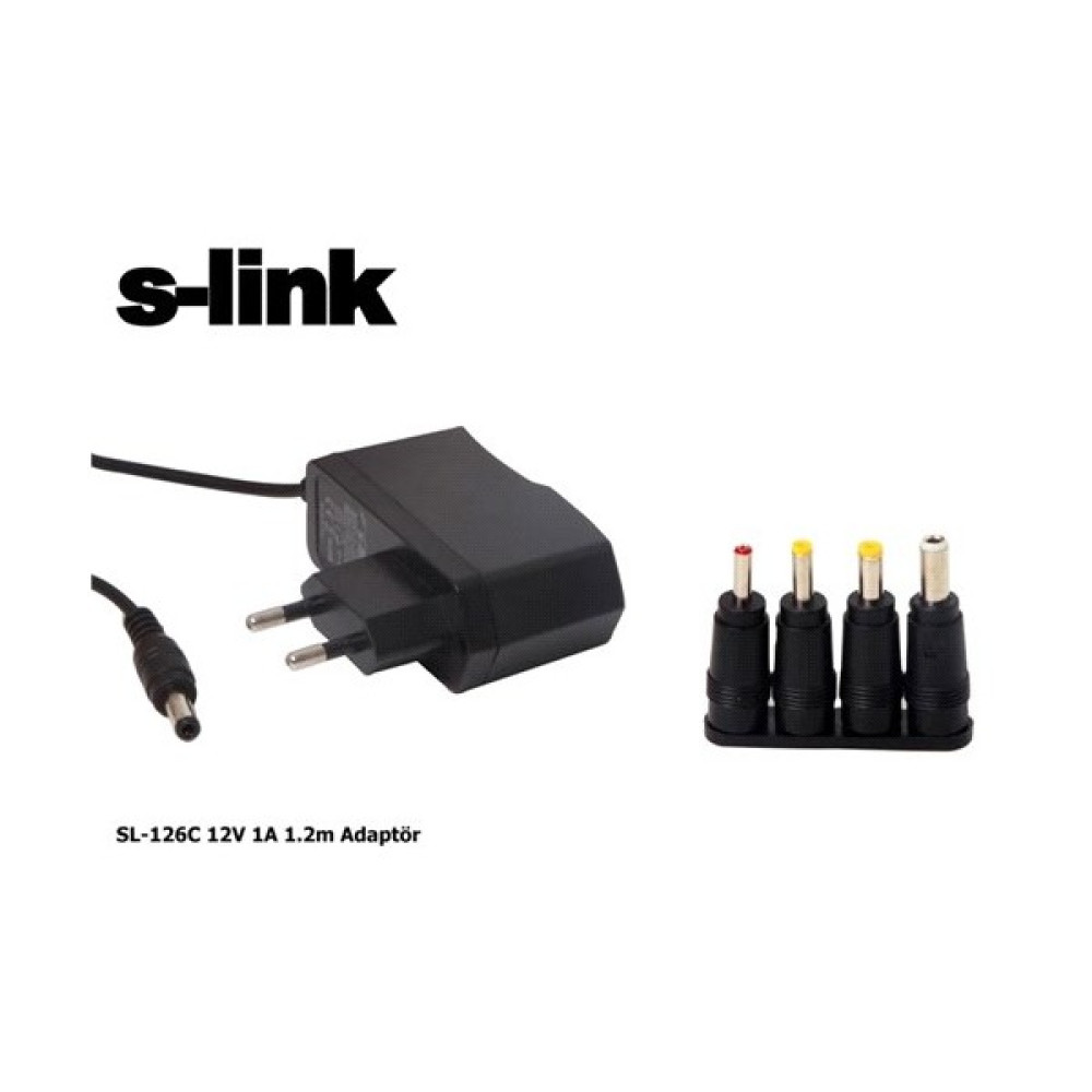 S-Link Sl-126C 12V 1A 1.2M 4 Uçlu Universal Modem Adaptör Bilgisayar Çevirici ve Adaptörü Fiyatı