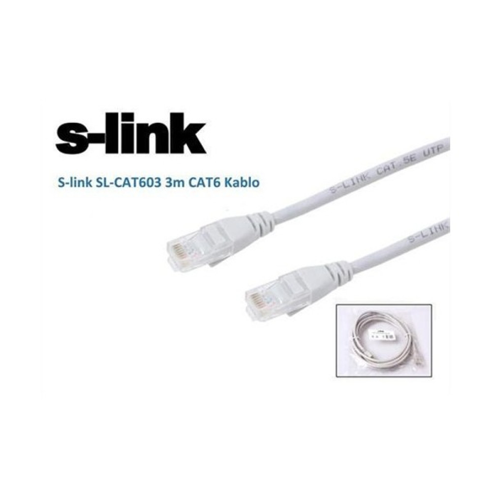 S-Link Sl-Cat603 3M Cat6/Utp Patch Kablo Ağ / Network Kablosu Fiyatı