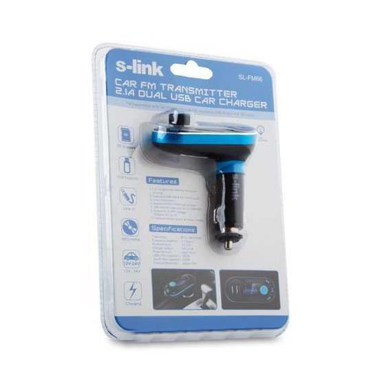 S-link SL-FM66 SD/Usb Destekli + 2.1A Usb Şarj Portlu Fm Transmitter