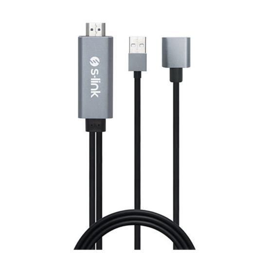 S-Link SL-IPH25 HDMI To Usb-F 2m Mobil Telefon Uyumlu Görüntü Aktarıcı Kablo