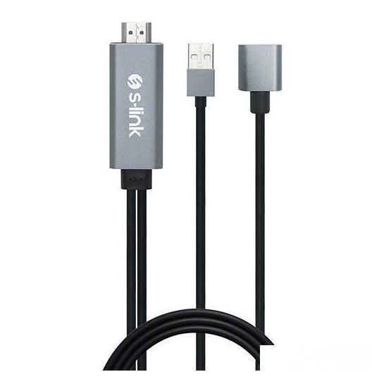 S-Link SL-IPH25 HDMI To Usb-F 2m Mobil Telefon Uyumlu Görüntü Aktarıcı Kablo