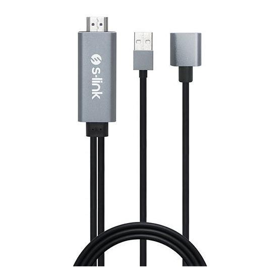 S-Link SL-IPH25 HDMI To Usb-F 2m Mobil Telefon Uyumlu Görüntü Aktarıcı Kablo