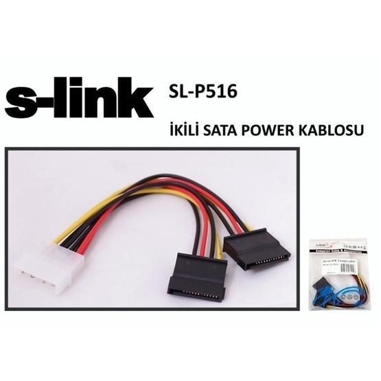 S-Link SL-P516 İkili Sata Power Kablo