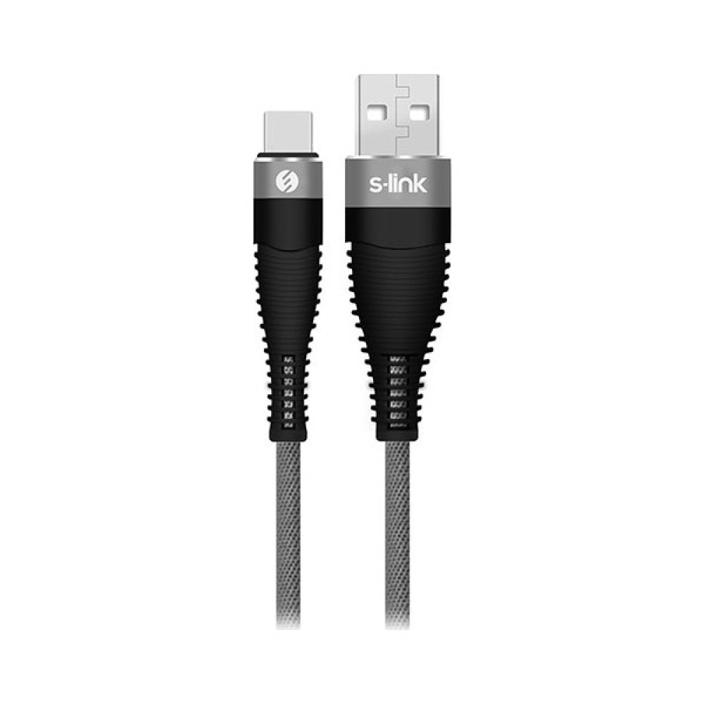 S-link Swapp SW-C785 1.2 mt 3A Type-C Gri Şarj Kablosu Cep Telefonu Şarj Cihazı Fiyatı