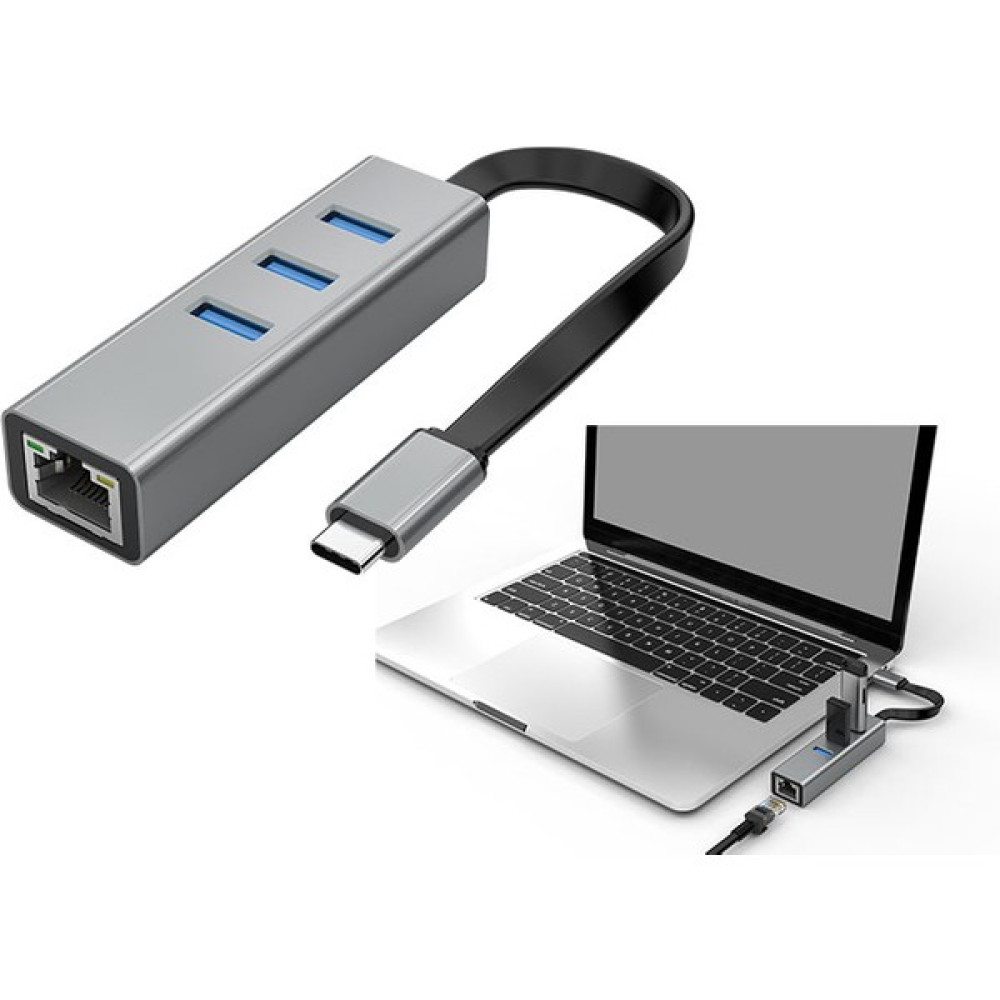S-Link Swapp SW-U3325 4 In 1 1000MPHS 3 Port USB 3.0 Ethernet Type C Hub Adaptör Bilgisayar Çevirici ve Adaptörü Fiyatı